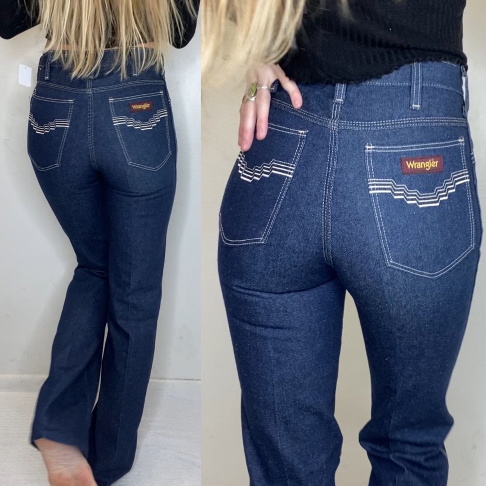 Vintage 70’s Wranglers RARE Cowboy Cut High Waist 28x36 🤩 RIGID Mom Wedgie